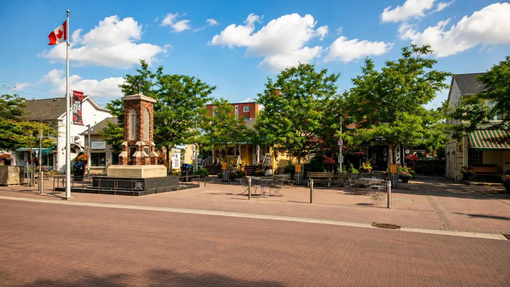 The historic village square in Streetsville, Mississauga